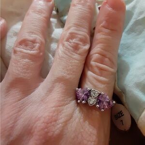 Elegant Purple and Silver Women's Ring